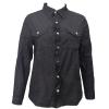 Vintage Jean Jacket for Women Long Sleeve Button Down Casual Denim Coat Slim Fit Lapel Boyfriend Trucker Jackets (Black,Small) view 1