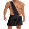 Fldy Men Ancient Greek Cosplay Costumes One Shoulder Skirts Mr. Toga God Warrior Outfits Halloween Black X-Large