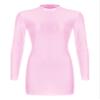ACSUSS Women Sexy Oil Glossy Shiny Micro Mini Bodycon Dress Sexy Tight Pencil Dress Bandage Dress Pink Medium view 3