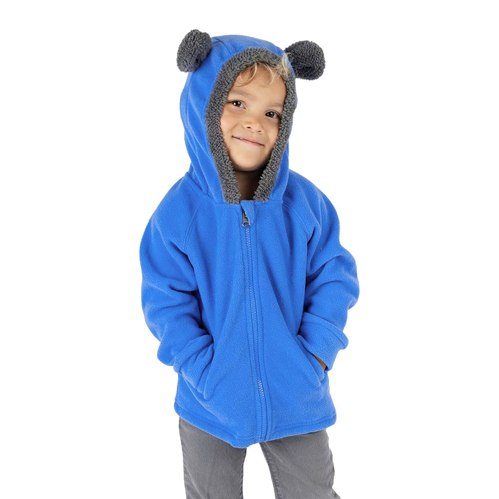 Toddler Boys Girls Fleece Sweatshirt Jacket Coat Fall Winter Zip Up Cute Bear Ears Hooded Warm Coat (Blue, 2-3 Years)