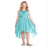 YONGHS Kids Flower Girl Dress A-Line High Low Hem Bridesmaid Dress Ruched Chiffon Wedding Evening Gown Turquoise 12 Years view 3