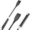 Jepeux 18 inch Riding Crop, Quality Leather Riding Crop, Black, Double Clapping Whip view 1