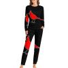 The Northern Cardinal Bird Women's Pajama Set Long Sleeve Sleepwear Suit Pjs Lounge Set with Pocket M view 1