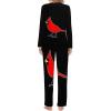 The Northern Cardinal Bird Women's Pajama Set Long Sleeve Sleepwear Suit Pjs Lounge Set with Pocket M view 2