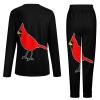 The Northern Cardinal Bird Women's Pajama Set Long Sleeve Sleepwear Suit Pjs Lounge Set with Pocket M view 4