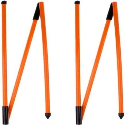 SGerste 2 Pieces Ultra Light Fiberglass Rods Golf Putting and Swing Alignment Stick 48 Inches, Orange
