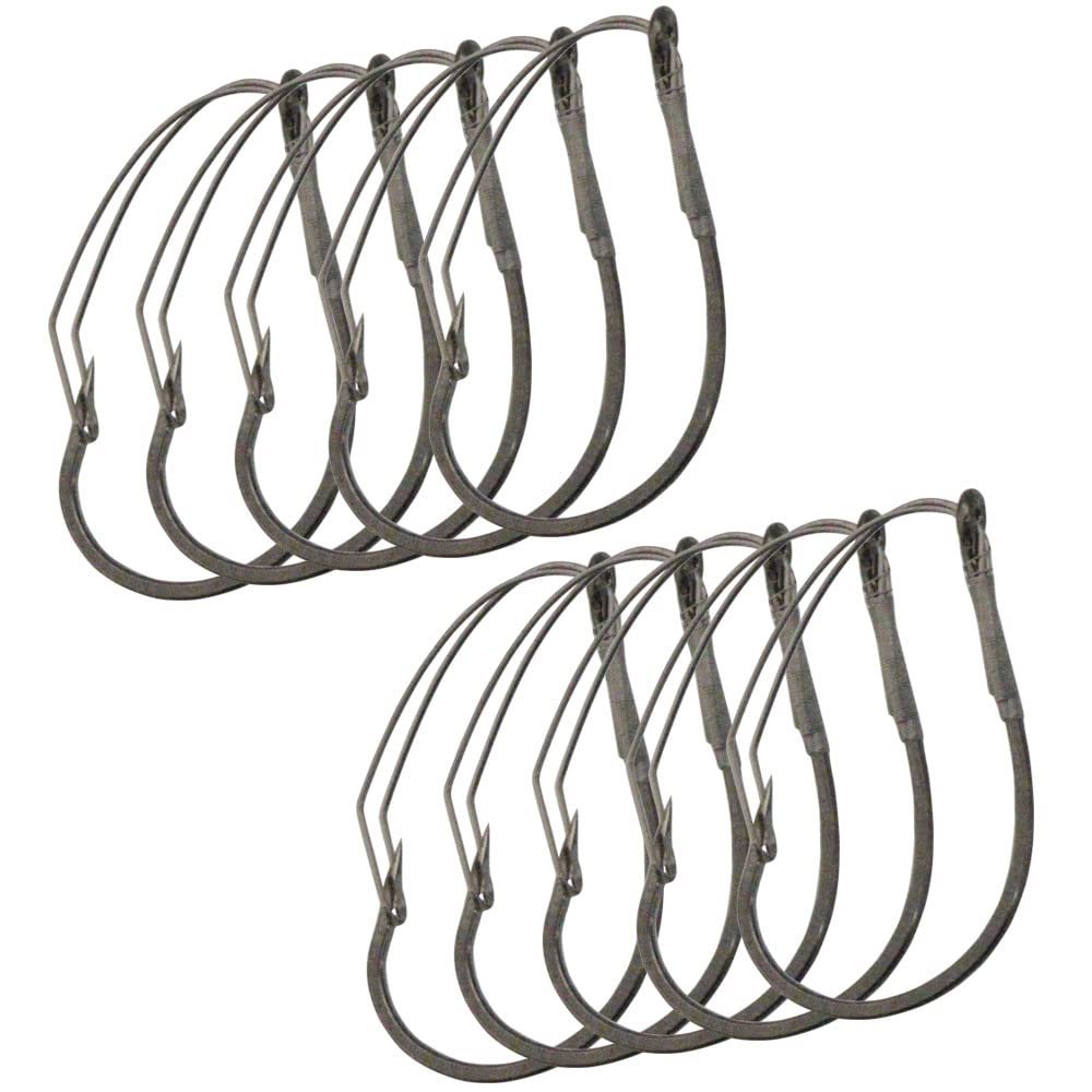 10pcs/Box Weedless Worm Hooks Wacky Fishing Hook for Bass Fishing 4#, 2#, 1#, 1/0, 2/0 (2#-10pcs)