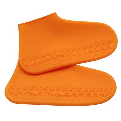 BESPORTBLE 1pair - Silicone Shoe Covers Rainproof Footwear Protector for Outdoor Activities Unisex Design Orange