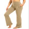 28"/30"/32"/34" Inseam Women's Bootcut Yoga Pants Long Bootleg High-Waisted Flare Pants with Pockets GRK002-dark_khaki32-S Dark Khaki view 1