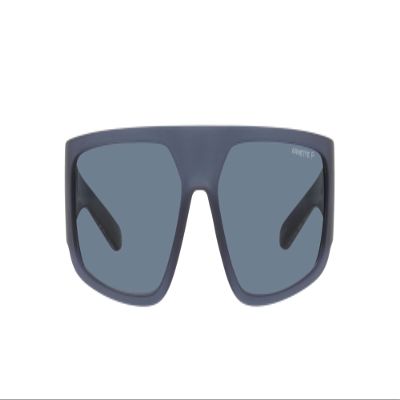 Arnette Men's AN4304 Heist 3.0 Rectangular Sunglasses, Matte Transparent Blue/Dark Blue Polarized, 63 mm
