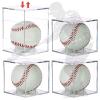 4 Pack UV Protected Baseball Display Case with Stackable Design - Clear Acrylic Box for Official Size Autograph Balls, Memorabilia Protector view 1