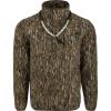 DRAKE WATERFOWL Men's MST Camp Fleece 1/4 Placket Hunting Anti-Pill Moisture Wicking Camo Pullover w/Magnattach Chest Pocket, Mossy Oak Bottomland, XX-Large view 1
