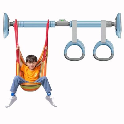 BCPPO Chin Up Bar Door Frame Pull-up Bar, Sports Fitness Horizontal Bar with Rings and Swing, Comfortable Foam Handle/Safety Lock (Size : 70-96CM)