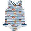 Paw Patrol Swimsuit Girls Toddlers Characters Navy Striped Swimming Costume 6-7 Years view 1
