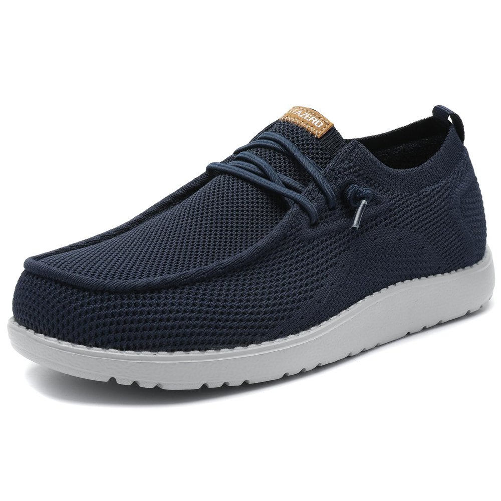 1TAZERO Men Slip On Shoes Wide Width Shoes Loafer Casual with Arch Support Insoles,Boat Shoes Orthopedic Men for Plantar Fasciitis (Blue 17)