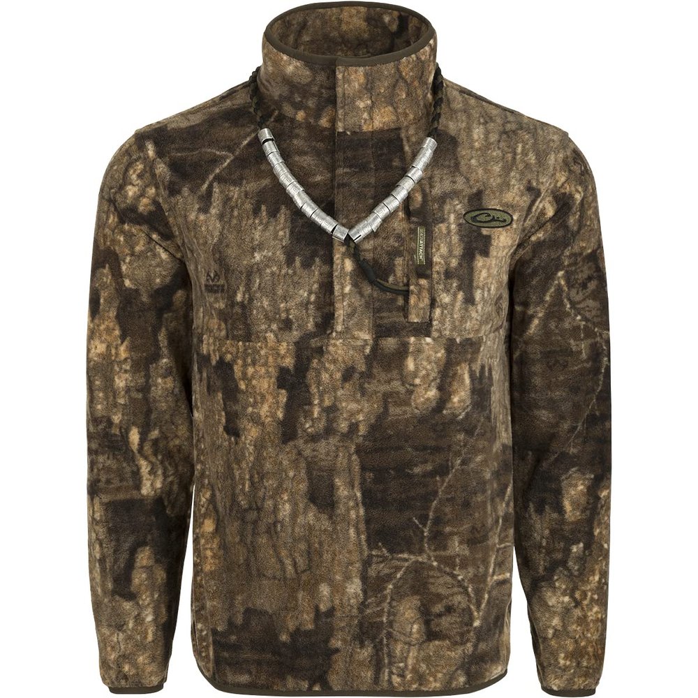 MST Camo Camp Fleece 1/4 Placket Pullover - Realtree Timber Realtree Timber / Large