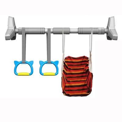 BCPPO Chin Up Bar Portable Pull Up Bars, Adjustable Fitness Horizontal bar with Rings and Swings, Sports Equipment for Adults Kids (Color : Gray-A, Size : 90-115CM)