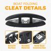 Boat Folding Cleat, Flip Up Dock Mooring Cleat Marine Deck Rope Cleat Accessories with Mounting Screws for Boat Kayak (2 Pcs) view 4