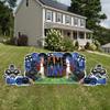 VictoryStore Football Party Supplies Jumbo Football Game Day Yard Signs, 72x36 Inches, Indoor/Outoor Football Party Yard Decorations, Includes 5 Signs and Stakes (Blue & Black) view 1