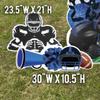 VictoryStore Football Party Supplies Jumbo Football Game Day Yard Signs, 72x36 Inches, Indoor/Outoor Football Party Yard Decorations, Includes 5 Signs and Stakes (Blue & Black) view 4