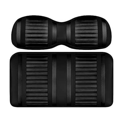 REVENGE DoubleTake Extreme Black/Black Front Cushion Set for Club Car Precedent 2004-Up Golf Cart