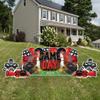 VictoryStore Football Party Supplies Jumbo Football Game Day Yard Signs, 72x36 Inches, Indoor/Outoor Football Party Yard Decorations, Includes 5 Signs and Stakes (Red & Black) view 1