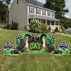 VictoryStore Football Party Supplies Jumbo Football Game Day Yard Signs, 72x36 Inches, Indoor/Outoor Football Party Yard Decorations, Includes 5 Signs and Stakes (Green & Black) view 1