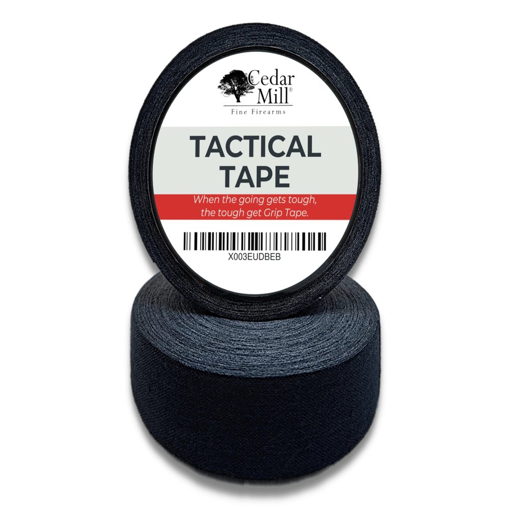 Cedar Mill 2-Pack Magazine Gun Tape - Water-Resistant Gun Grip Tape to Improve Handles & Protect from Scratches & Smudges - Non-Adhesive, Non-Reflective Tactical Tape for Guns, Rifles & Shotguns