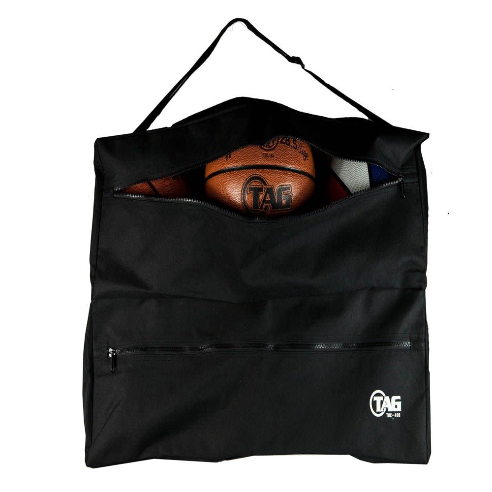 TAG Basketball Carrying Bag - Large Ball Duffle Bag for Sporting Equipment - 28" Length x 9" Width x 18" Height - Black