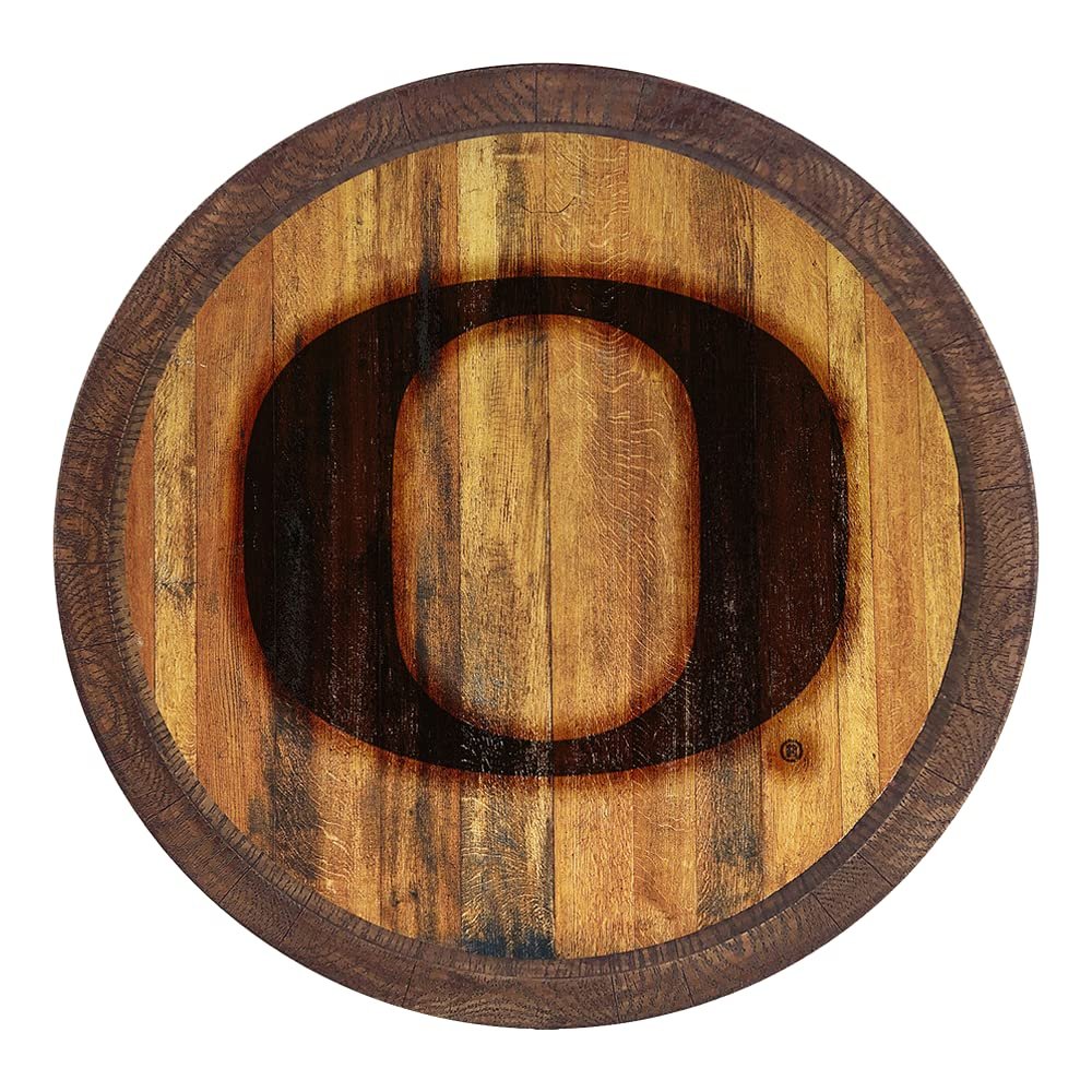 The Fan Brands NCAA Oregon Ducks: Branded "Faux" Barrel Top Sign - Sports Team Bar Sign Dcor - Home, Dorm, Garage, Office, Fan Cave, Garage