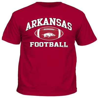 Arkansas Hogs Men's Cardinal Football Graphic Short Sleeve T Shirt (Medium)