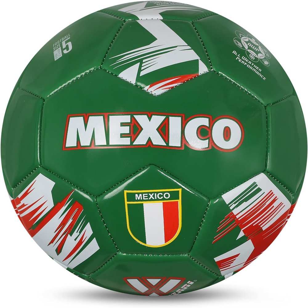 Vizari Country Soccer Ball with Long-Lasting Air Retention Bladder and Machine-Stitched Panels | Consistent Bounce for Passing and Shooting | Eye-Catching National Colors Design