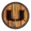 The Fan Brands NCAA Miami Hurricanes: Branded "Faux" Barrel Top Sign - Sports Team Bar Sign Dcor - Home, Dorm, Garage, Office, Fan Cave, Garage view 1