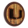 The Fan Brands NCAA Miami Hurricanes: Branded "Faux" Barrel Top Sign - Sports Team Bar Sign Dcor - Home, Dorm, Garage, Office, Fan Cave, Garage view 2