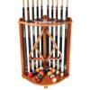 GSE Games & Sports Expert Billiards Pool Stick Holder Only, Corner-Style Floor Stand Pool Cue Racks with Score Counters, Holds 10 Cue Sticks, 2 Ball Racks and Full Set of Balls (Oak) view 1