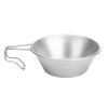 Backpacking Bowl Cup Stainless Steel with Hook Shape Handle, Camping Cup, Portable Outdoor Travel Kitchen Cookware for Hiking Cooking Mess Kit Picnic Tableware (Silver), Camping Cup, Backpacking view 1
