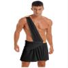 Zaldita Men's Sexy Toga Costume One Shoulder Ancient Greek Cosplay Outfit for Halloween Party Black Large view 1