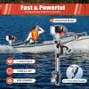 2.3HP 2-Stroke Outboard Motor, 1.7KW 52CC Outboard Boat Engine Motor Marine Boat Motor with 0.22gal Fuel Tank, Manual Pull Start for Inflatable Boats, Fishing Boats view 2