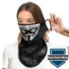 Obacle Bandana Face Mask with Ear Loops Neck Gaiter Face Mask Scarf Face Cover for Men (Men Silver Gray Face with Black Beard) view 3