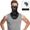 Obacle Bandana Face Mask with Ear Loops Neck Gaiter Face Mask Scarf Face Cover for Men Women (Skull Gray Face and Teeth) view 2