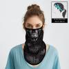 Obacle Bandana Face Mask with Ear Loops Neck Gaiter Face Mask Scarf Face Cover for Men Women (Skull Gray Face and Teeth) view 3