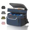 EVERFUN Small Lunch Box Insulated Cooler Bag Mini Cooler 24 Can Soft Sided Lunch Bag for Men Women Ice Chest Double Deck Portable Personal Collapsible Waterproof Leak-Proof for Work Travel Car, Navy view 1