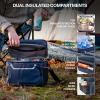 EVERFUN Small Lunch Box Insulated Cooler Bag Mini Cooler 24 Can Soft Sided Lunch Bag for Men Women Ice Chest Double Deck Portable Personal Collapsible Waterproof Leak-Proof for Work Travel Car, Navy view 3