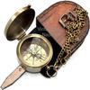 AASIYA Not All Those Who Wander are Lost Brass Gift Engraved Compass with Leather case, Graduation Day Baptism Communion Confirmation Day Motivational LOTR J.R.R. Tolkien view 3
