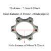 Acoeitl Bicycle Bike Freewheel Threaded Hubs Disk Disc Aluminium Alloy Brake Rotor Drums 6 Bolt Flange Adapter 44mm/1.73 Inch Well Deburred Removed Metal Chips Hole Line up Stable Durable 2Pcs view 2