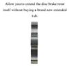 Acoeitl Bicycle Bike Freewheel Threaded Hubs Disk Disc Aluminium Alloy Brake Rotor Drums 6 Bolt Flange Adapter 44mm/1.73 Inch Well Deburred Removed Metal Chips Hole Line up Stable Durable 2Pcs view 3