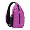 Fancosni Crossbody Sling Bags for Women Men, Lightweight Shoulder Bag, Multipurpose Backpack for Travel, Hiking, Shopping, Walking, Biking, Cycling, Earphone Hole, Purple view 1