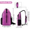 Fancosni Crossbody Sling Bags for Women Men, Lightweight Shoulder Bag, Multipurpose Backpack for Travel, Hiking, Shopping, Walking, Biking, Cycling, Earphone Hole, Purple view 2
