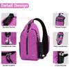 Fancosni Crossbody Sling Bags for Women Men, Lightweight Shoulder Bag, Multipurpose Backpack for Travel, Hiking, Shopping, Walking, Biking, Cycling, Earphone Hole, Purple view 3