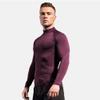 CARGFM Men's Mock Compression Shirt UPF 50+ Long Sleeve Turtleneck Undershirts Baselayer Athletic Running T-Shirts Top Wine Red view 2
